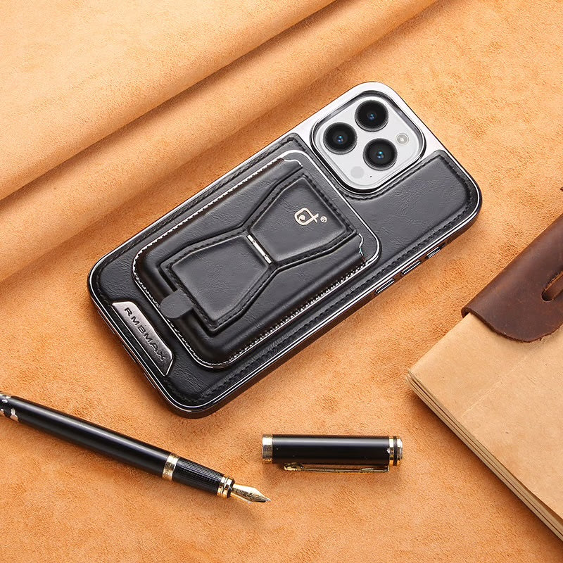Luxury Electroplating Leather Phone Case With Magnetic Detachable Card Wallet