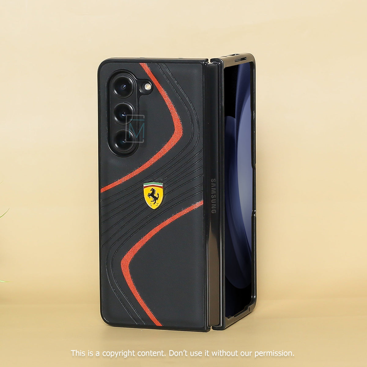 Ferrari® Galaxy Z Fold5 Luxurious Quilted Supercar Case casemarts