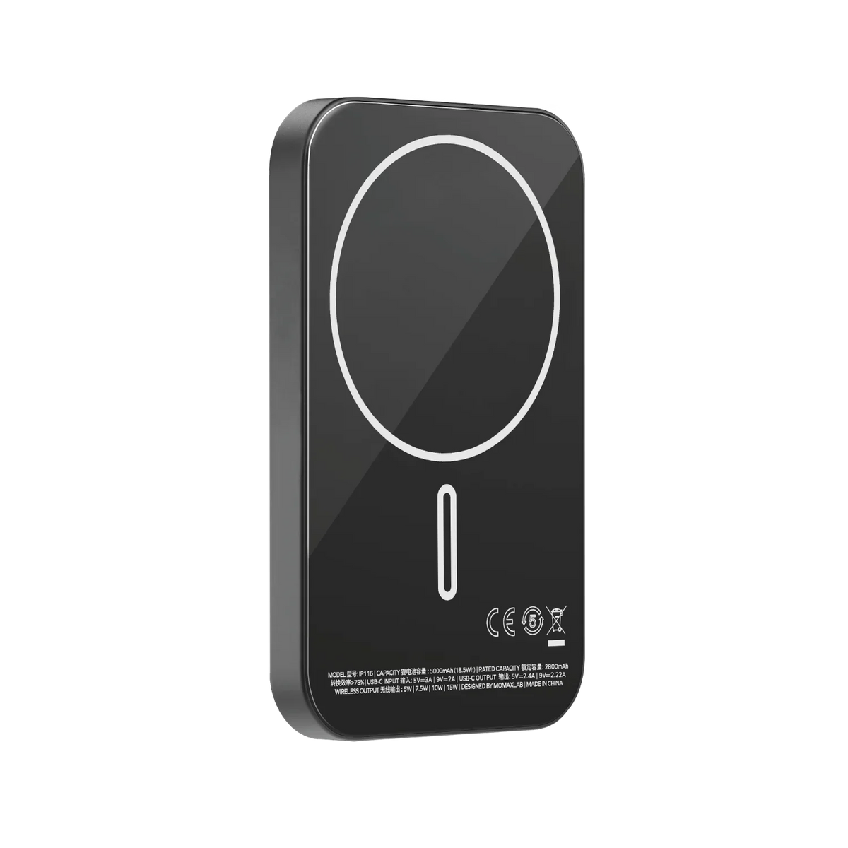 MOMAX Q.MAG X Metal Magnetic Wireless Charger 5000mAh/10000 mAh Cell Phone Power Bank Compatible with MagSafe