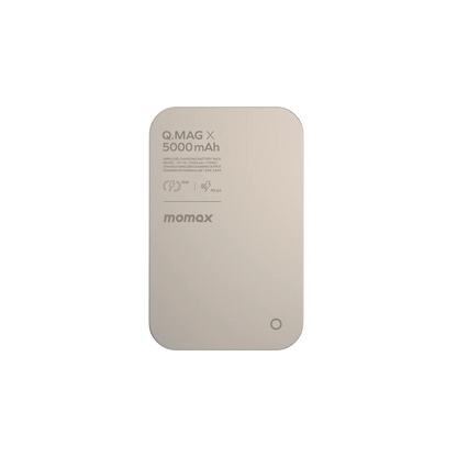 MOMAX Q.MAG X Metal Magnetic Wireless Charger 5000mAh/10000 mAh Cell Phone Power Bank Compatible with MagSafe