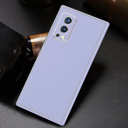 OnePlus Nord 2 Leather Textured Gold Plated Case casemarts