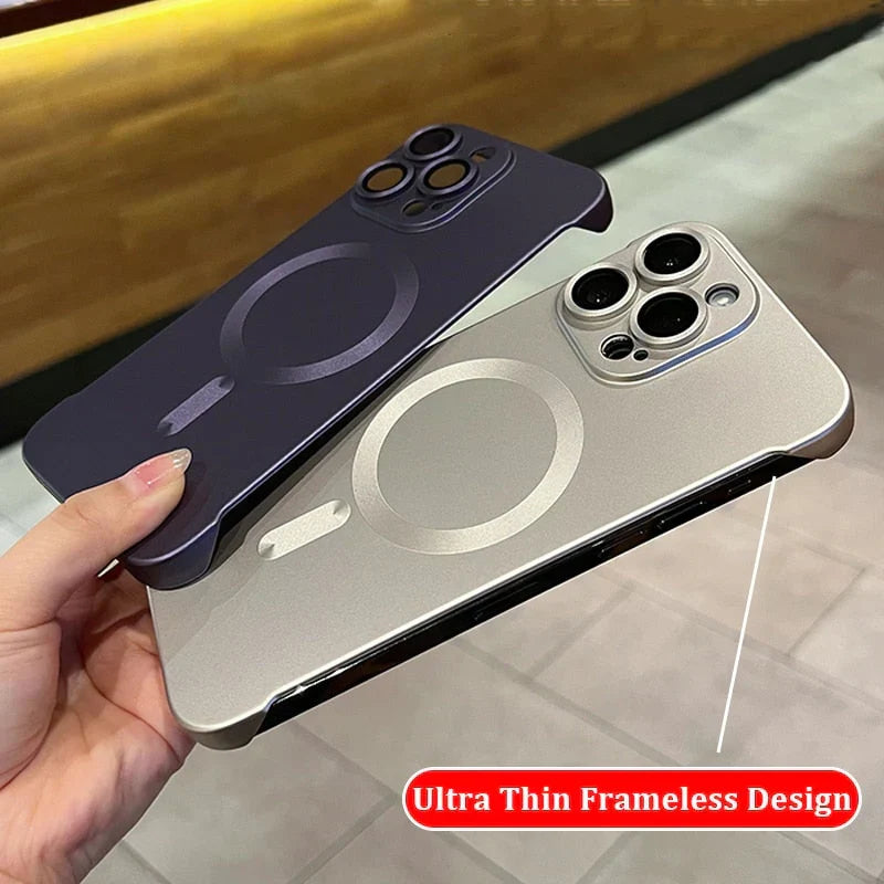 Rimless Magnetic Anti-drop Phone Case For iPhone pipi