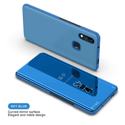 Galaxy A30 Mirror Clear View Flip Case [Non Sensor Working] casemarts