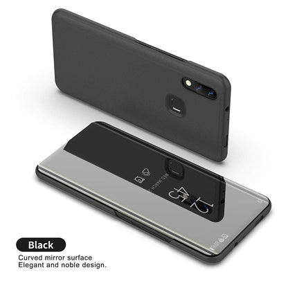 Galaxy A20 Mirror Clear View Flip Case [Non Sensor Working] casemarts