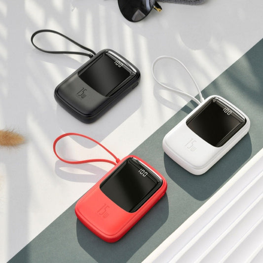 Baseus ® Qpow Digital Display 3A 10000mAh Power Bank With iPhone Cable casemarts